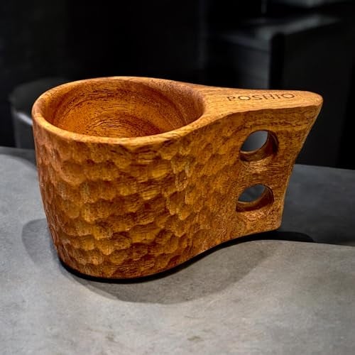 POSHIO® POSHIO Neem Wood Tea Coffee Cups Set of 2 – Handcrafted Wooden Mugs from Single Neem Wood Block | Natural Wooden Drinkware | Rustic Kitchen & Home Decor | Unique Housewarming Gift Tableware - Image 4