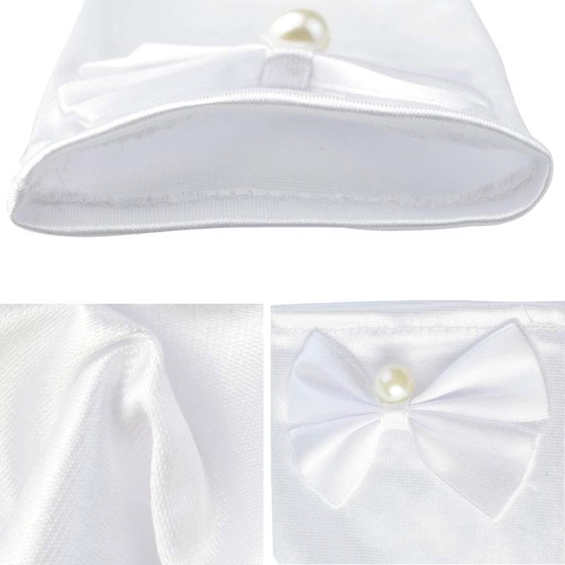 Yolyoo Girls Princess Gloves,Girl White Long Satin Princess Dress Up Diamonds Bows Gloves for Birthday,Wedding, Costume Party - Image 3