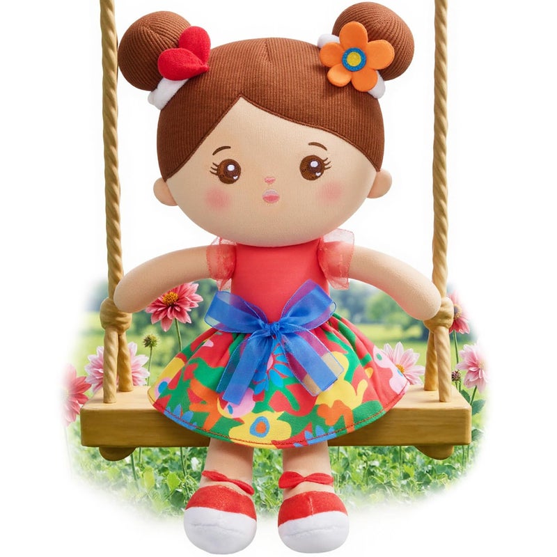 OUOZZZ 126 Soft Baby Doll Toys for 1 Year Old Girl Hispanic Baby Doll Ideal Birthday Baby Girl Gift Snuggle Buddy for Infants Brown Skin - Image 2