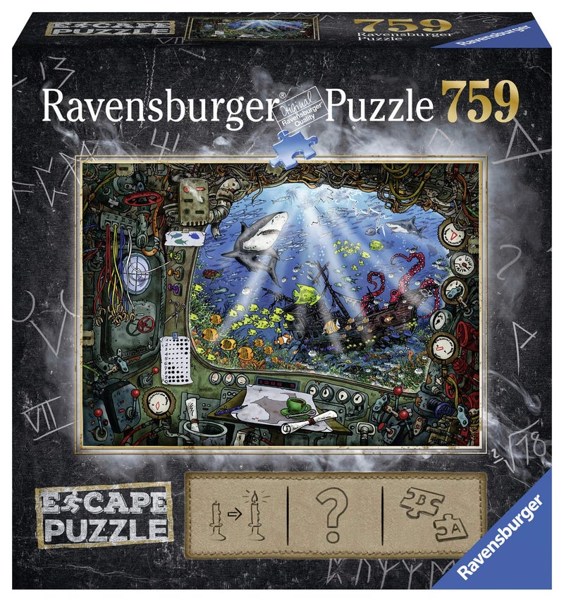 Ravensburger Escape Puzzle Submarine 759 Piece Jigsaw Fun for Kids and Adults 12 Unique Escape Room Experience Precision Fit Pieces for Puzzle Lovers - Image 2