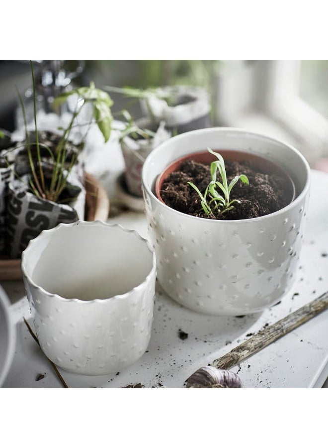 Off-White Plant Pot – Indoor & Outdoor Decorative Flower Pot, Durable and Stylish, 9 cm Diameter - Image 2