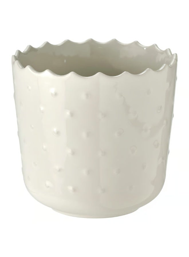 Off-White Plant Pot – Indoor & Outdoor Decorative Flower Pot, Durable and Stylish, 9 cm Diameter - Image 1