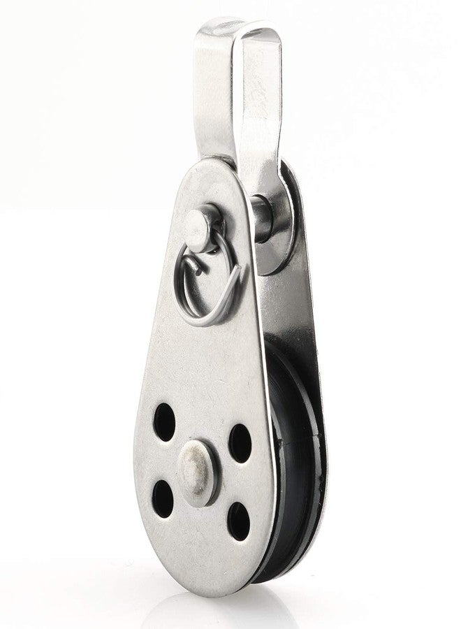 Lind Kitchen 2Sets Stainless Steel Pulley Block with Pad Eye and Screws for Kayak Canoe Boat Anchor Trolley Kit - Image 2