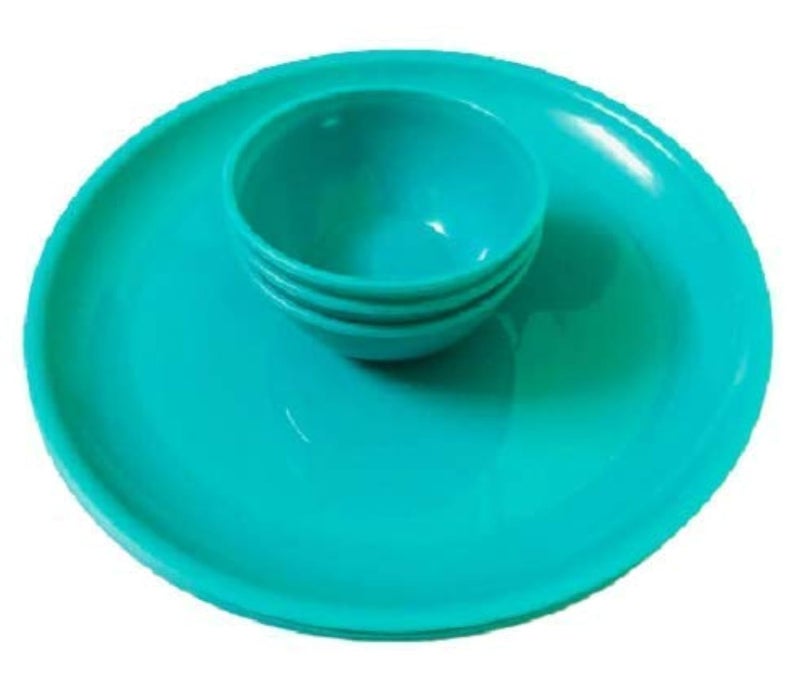 Everbuy® Microwave Safe and Unbreakable Round Full Plates with Bowl - Pack of 3 Plates and 3 Bowl Set-6 Pieces - Image 3