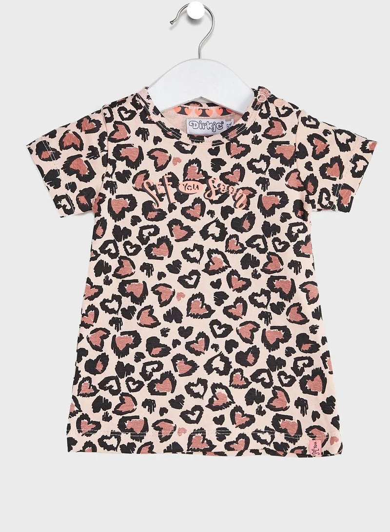 Dirkje Infant Leopard Printed Dress + Leggings Set