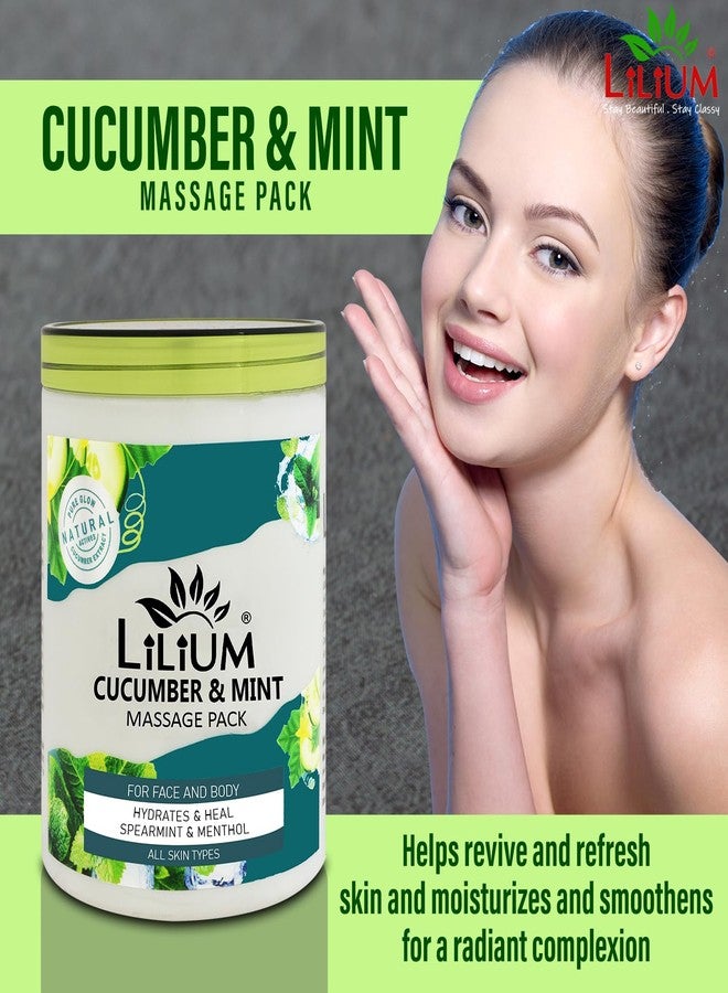 Lilium Revitalizing Radiance Face Pack Cucumber & Mint 500ml | Refreshing Symphony of Nature's Elixir | Heals UV Damage & Sun Burn | Cooling Sensation & Glowing Skin Bliss | Suitable All Skin Types - Image 4