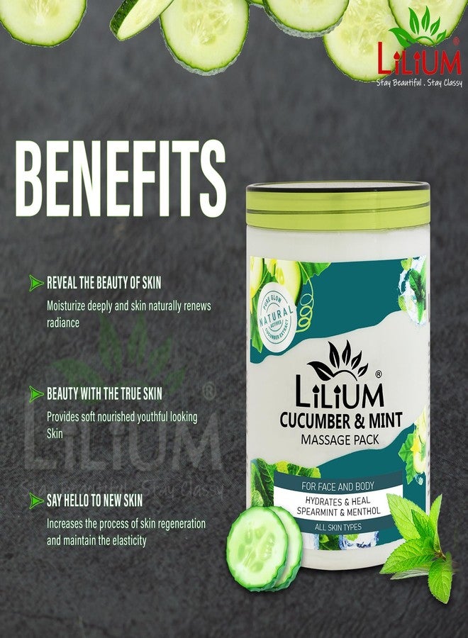 Lilium Revitalizing Radiance Face Pack Cucumber & Mint 500ml | Refreshing Symphony of Nature's Elixir | Heals UV Damage & Sun Burn | Cooling Sensation & Glowing Skin Bliss | Suitable All Skin Types - Image 5
