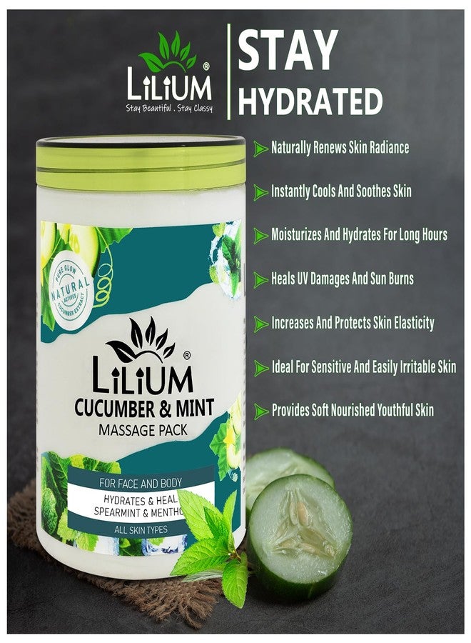 Lilium Revitalizing Radiance Face Pack Cucumber & Mint 500ml | Refreshing Symphony of Nature's Elixir | Heals UV Damage & Sun Burn | Cooling Sensation & Glowing Skin Bliss | Suitable All Skin Types - Image 3