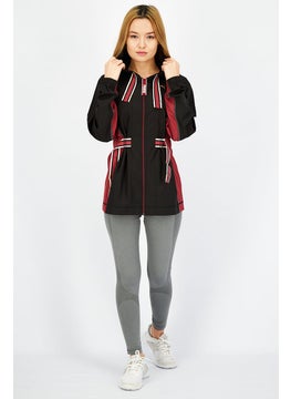 PUMA Women Sportswear Fit Long Sleeve First Mile Hooded Windbreaker Jacket, Black  - Image 2