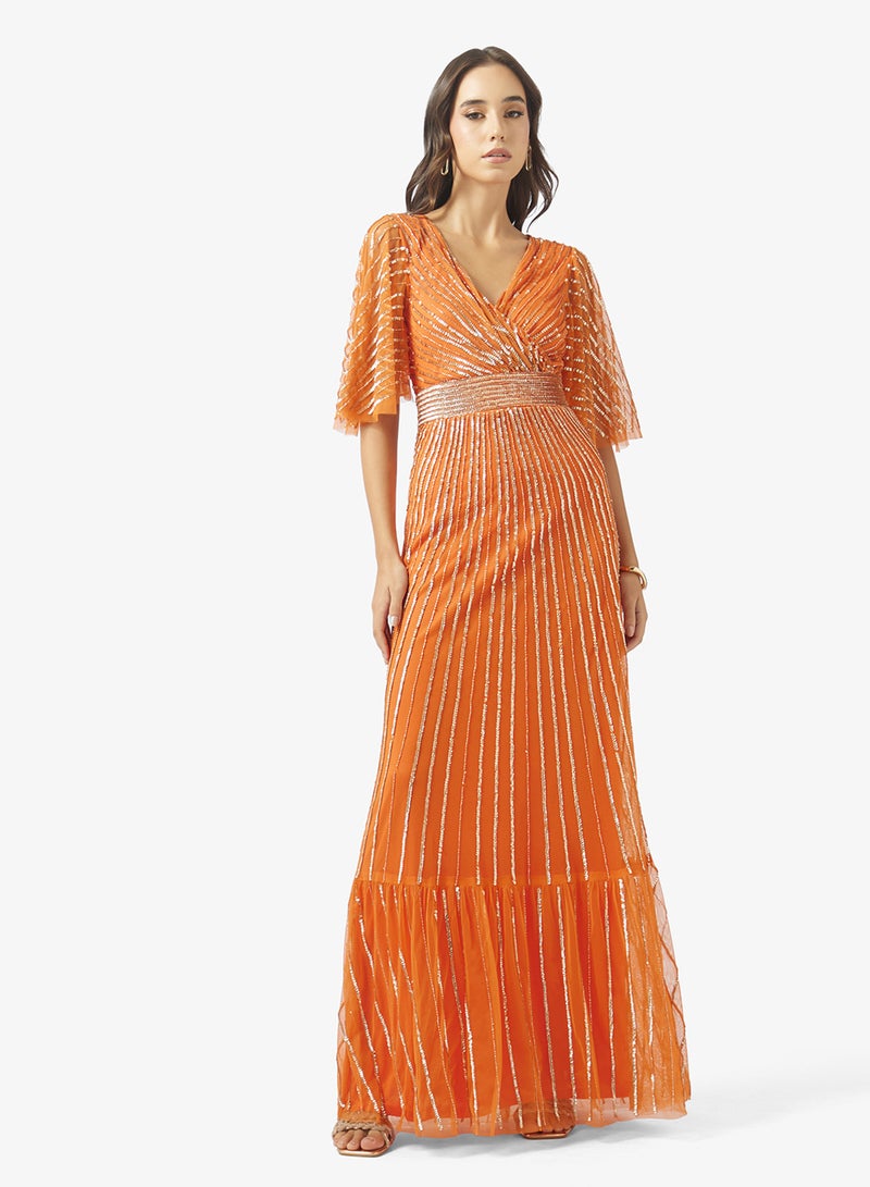 Namshi x Beaded Embellished A Line Dress - Image 1