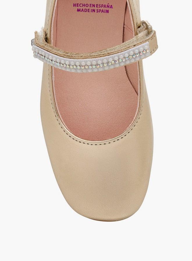 Pablosky Girls' Pearl Embellished Mary Jane Shoes with Hook and Loop Closure - Image 4