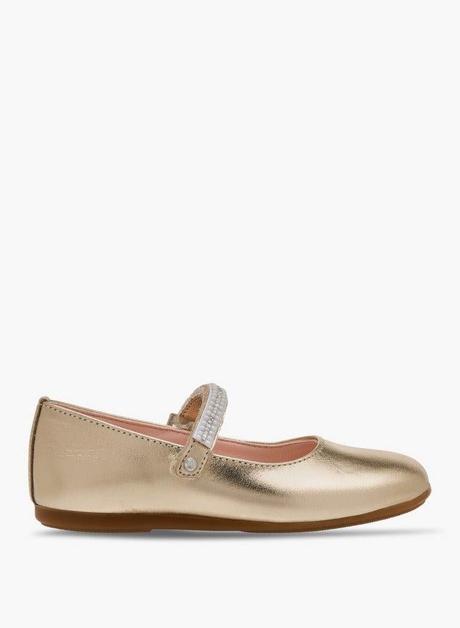 Pablosky Girls' Pearl Embellished Mary Jane Shoes with Hook and Loop Closure - Image 2