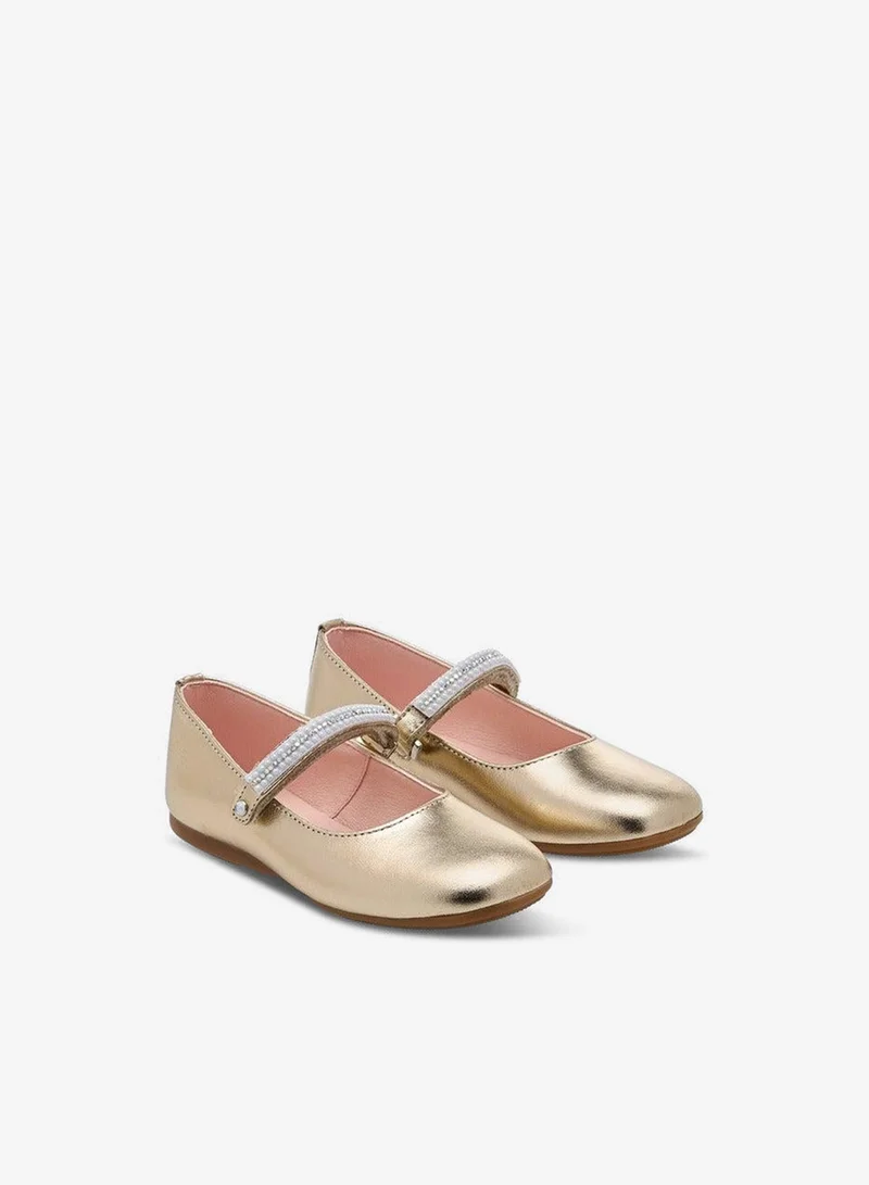 Pablosky Girls' Pearl Embellished Mary Jane Shoes with Hook and Loop Closure Ramadan Collection