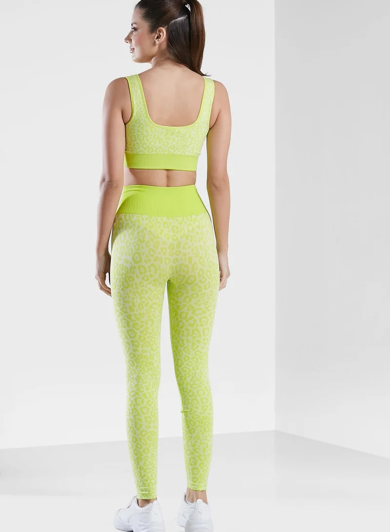 FRWD Printed Athletic Legging And Bra Set