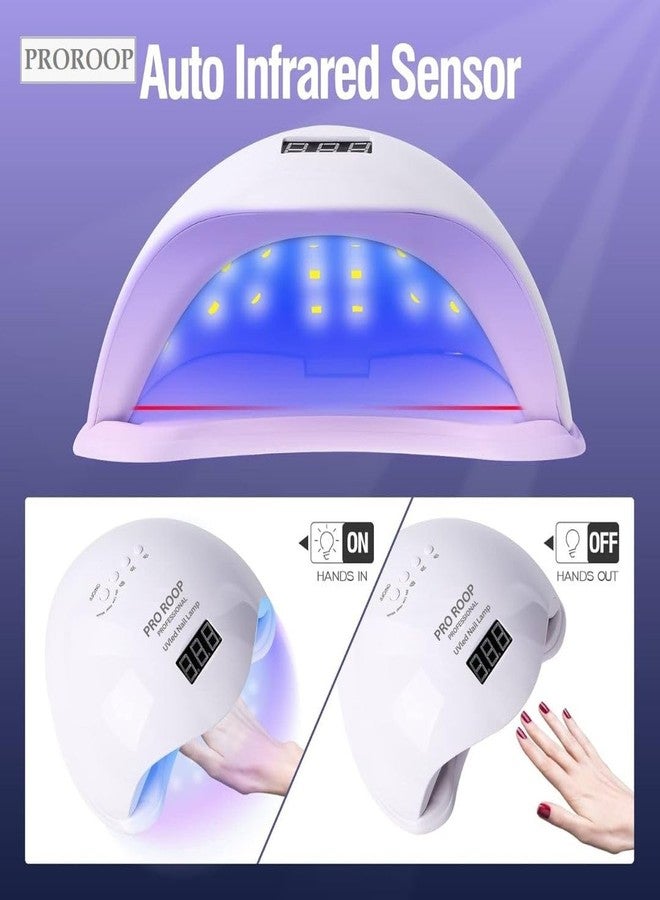 PRO ROOP USB UV Nail Lamp 48W Dryer Gel Polish Curing LED Light with 4 Timers Automatic Sensor LCD Display Professional Tools Accessories for Fingernail Toenail Salon Polishes Handy Mouse Shape - Image 2