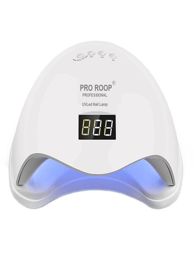 PRO ROOP USB UV Nail Lamp 48W Dryer Gel Polish Curing LED Light with 4 Timers Automatic Sensor LCD Display Professional Tools Accessories for Fingernail Toenail Salon Polishes Handy Mouse Shape - Image 1