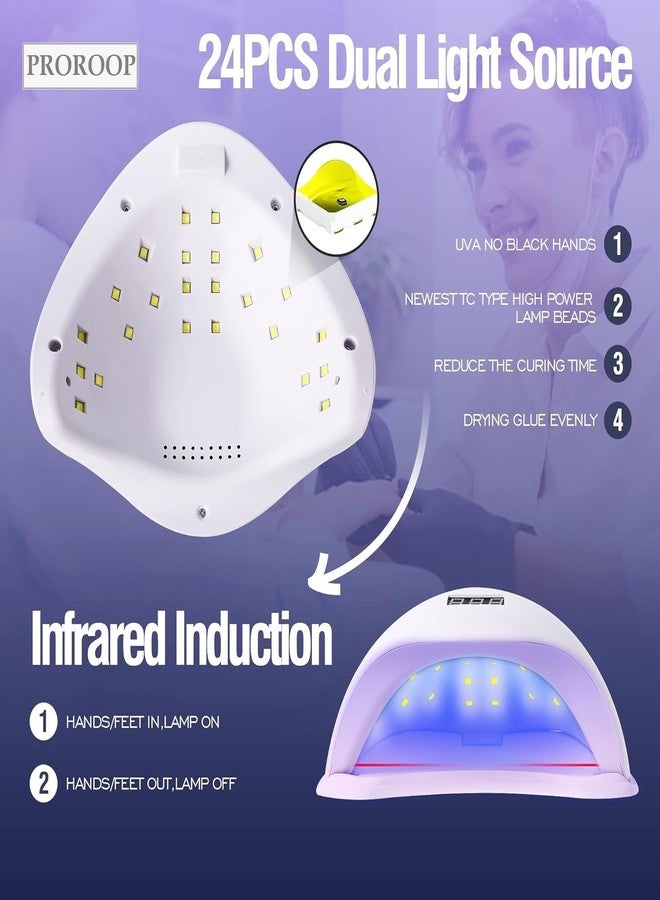 PRO ROOP USB UV Nail Lamp 48W Dryer Gel Polish Curing LED Light with 4 Timers Automatic Sensor LCD Display Professional Tools Accessories for Fingernail Toenail Salon Polishes Handy Mouse Shape - Image 5