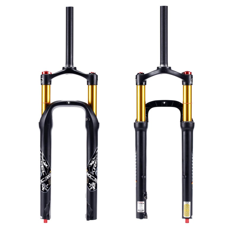 BUCKLOS 26 inch MTB Air Fork Snow Fat Mountain Bike Fork Travel 120mm, Rebound Adjustment Bicycle Front Forks for 4.0" Tire Disc Brake. - Image 1