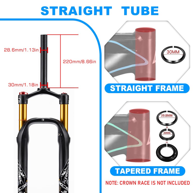 BUCKLOS 26 inch MTB Air Fork Snow Fat Mountain Bike Fork Travel 120mm, Rebound Adjustment Bicycle Front Forks for 4.0" Tire Disc Brake. - Image 5