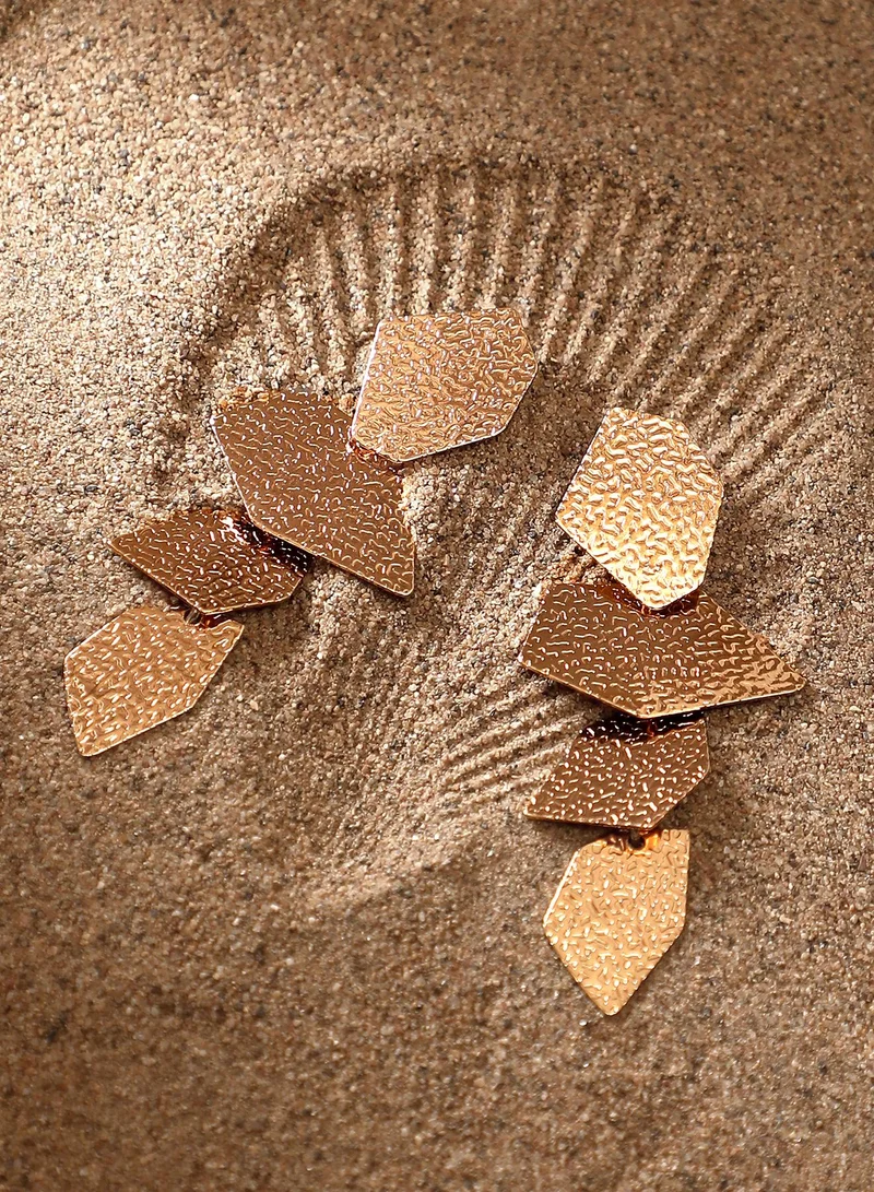 سوهي أقراط متدلية هندسية للنساء بلون ذهبي عتيق