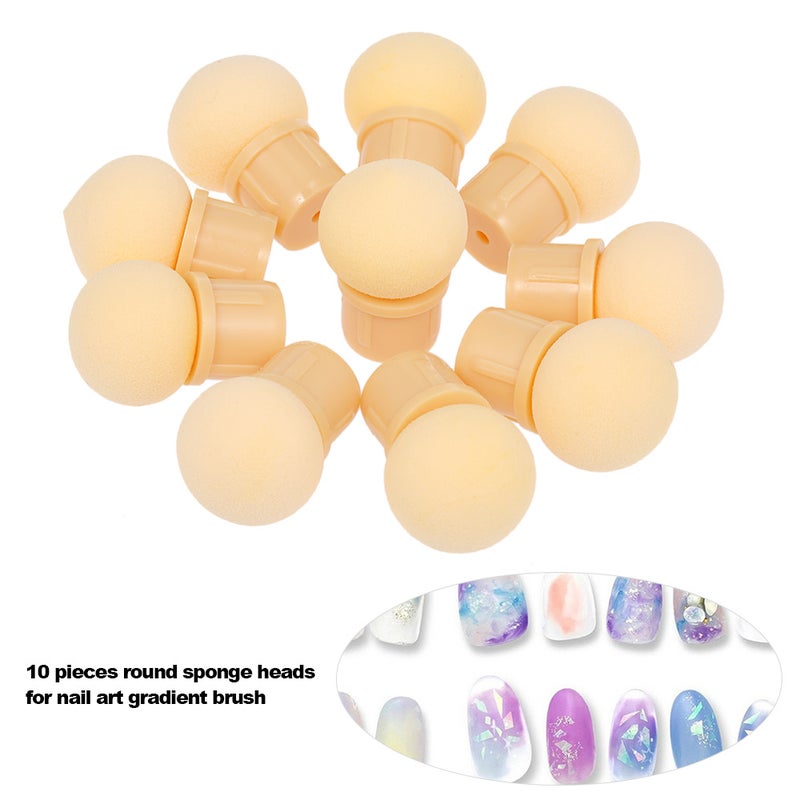 10Pcs Replaceable Round Sponge Heads for Manicure Gradient Blooming Brush Shade Maker UV Gel Polisher Nail Art Tools - Image 2