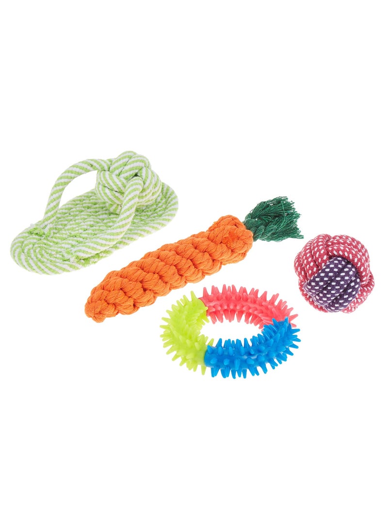 10 Pcs Pet Puppy Toys Gift Set Ball Rope and Chew Squeaky Toys for Dog Cat - Image 4