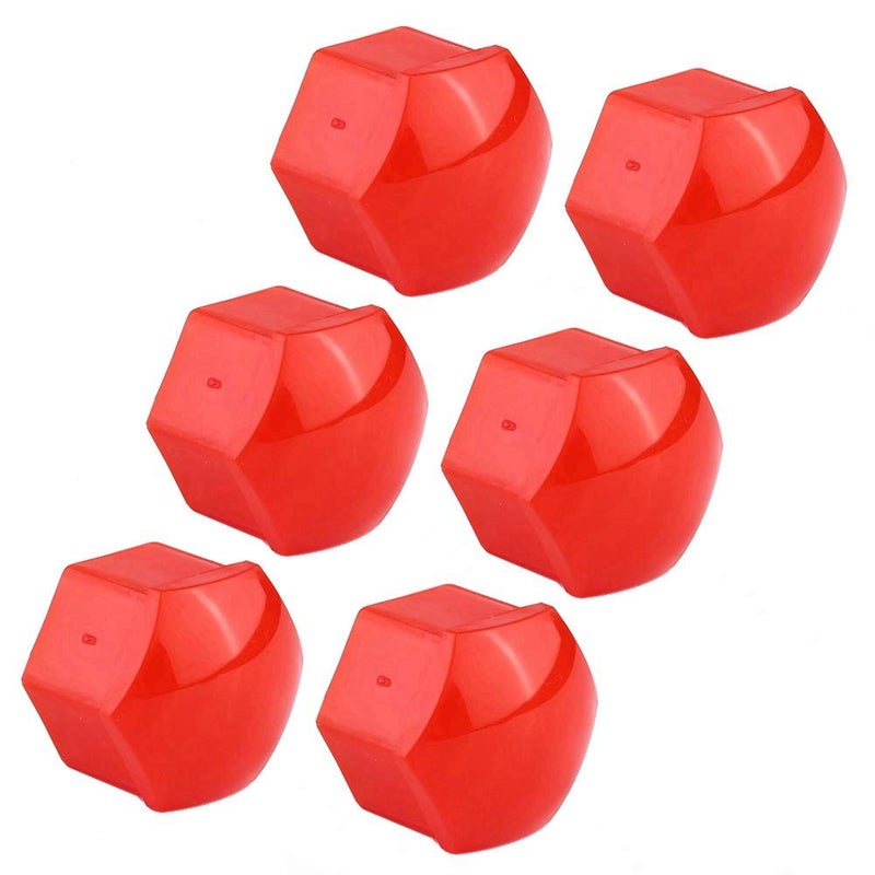 Red Nylon Wheel Nut Covers 21mm Antitheft Hub Screw Dust Protectors 20pcs - Image 2
