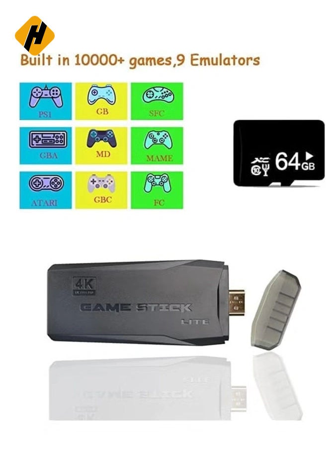 HuHa Video Game Console 2.4G Double Wireless Controller Game Stick 4K Games Console Including 64GB Retrogames For PS1/GBA Boy Gift  - Image 2