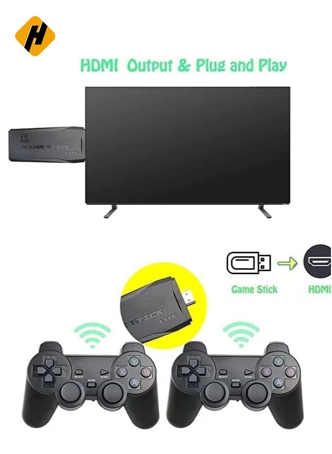 HuHa Video Game Console 2.4G Double Wireless Controller Game Stick 4K Games Console Including 64GB Retrogames For PS1/GBA Boy Gift  - Image 4