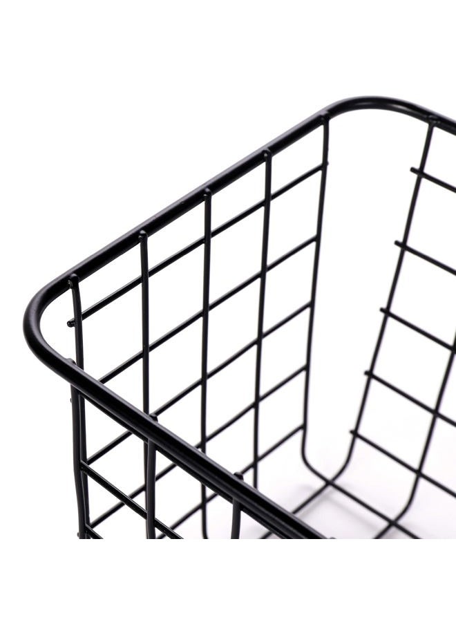 XINFULL 5 Pack Wire Storage Baskets Household Metal Wall-Mounted Containers Organizer Bins for Kitchen Bathroom Freezer Pantry Closet Laundry Room Cabinets Garage Shelf, Medium - Image 4