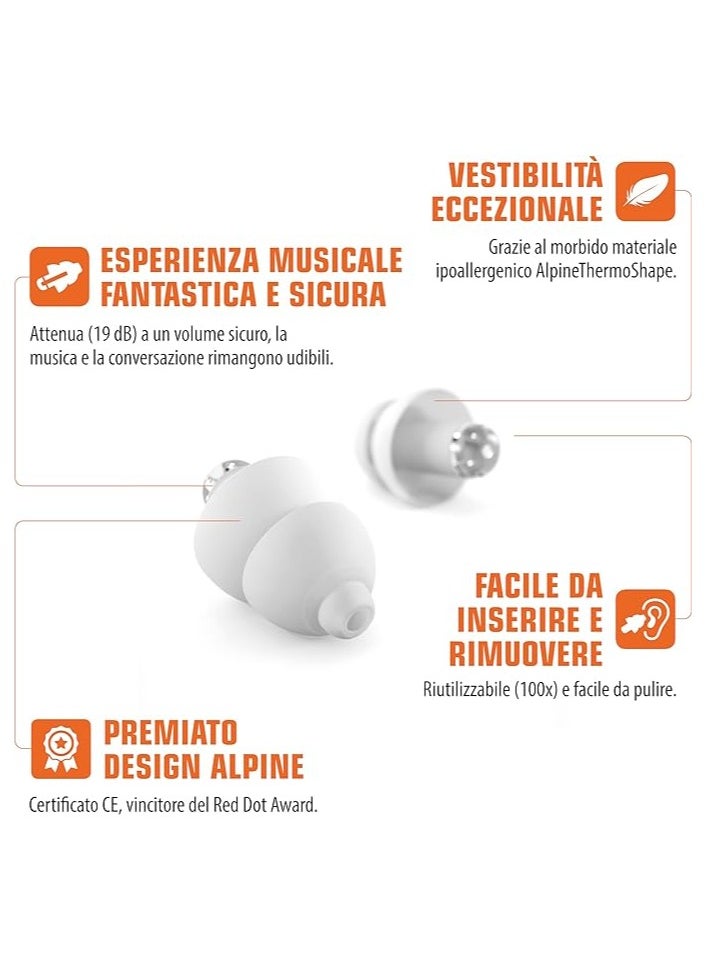 Alpine PartyPlug Music Earplugs Noise Reduction Earplugs for Concerts, Parties and Festivals - Reusable Hypoallergenic Noise Reduction Music Earplugs, Clear - pzsku/Z94B59364077DFD7CC0ACZ/45/_/1721474035/111cf5f9-82a6-4cf6-a1e4-26c42b161bde