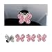 Sandfren 4PCS Bling Car Tire Valve Stem Caps Butterfly Rhinestone Vehicle Wheel Air Cover Diamond Dustproof Automotive Stem Decor Accessories Universal for SUVs Trucks Motorcycles Pink - Image 2