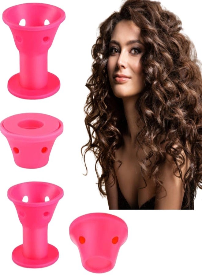 KickZu Silicone Hair Curlers Rollers Set Pink Hair Curlers including 5Pcs Large Hair Rollers and 5Pcs Small Magic DIY Hair Style Tools for Women and Girls (Pink, Pack of 20) - Image 1
