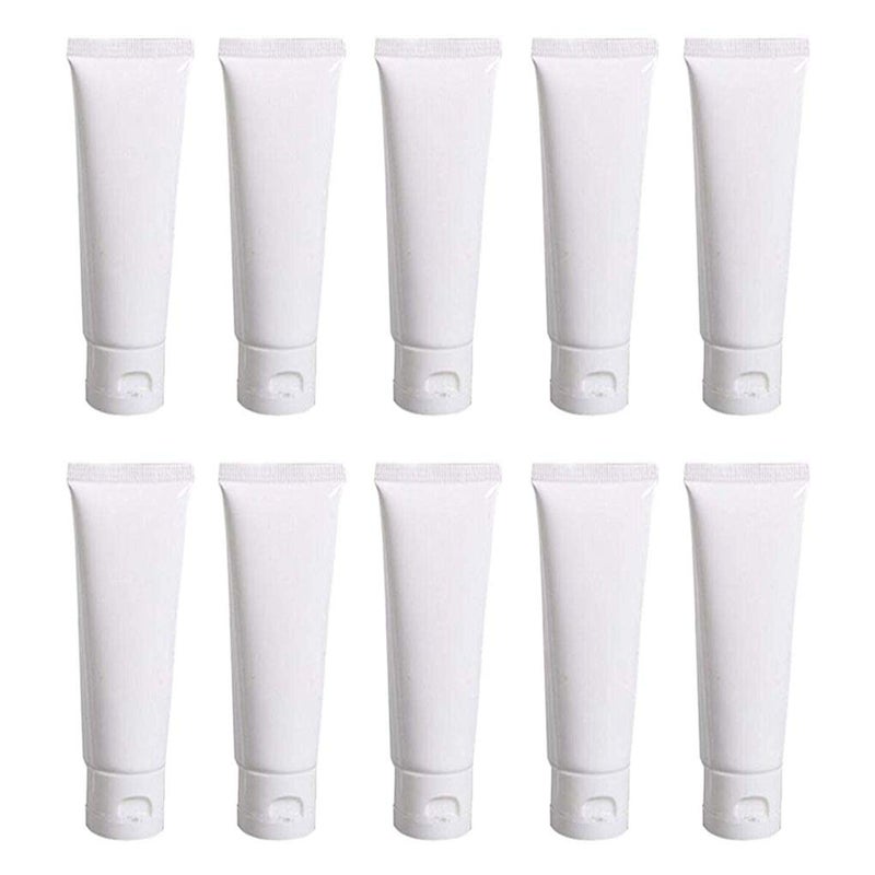 Quupy 20Pcs 100ml34oz Empty Refillable Plastic Squeeze Cosmetic Soft Tube Bottles with Flip Cap Makeup Travel Sample Packing Storage Toiletries Container Vial for Facial Cleaner Body Lotion