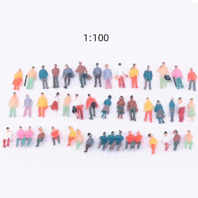 Miniature People Figures Assortment Miniature Figures DIY Projects Layout Painted Miniature People Figurines Architectural Model Mini Models Diorama, 46pcs 18mm - Image 5
