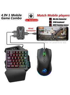 HXSJ Wired RGB Gaming Mouse 35 Keys Single-hand Gaming Keyboard Portable Android Keyboard Mouse Converter Combo  - Image 3