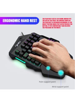 HXSJ Wired RGB Gaming Mouse 35 Keys Single-hand Gaming Keyboard Portable Android Keyboard Mouse Converter Combo  - Image 4