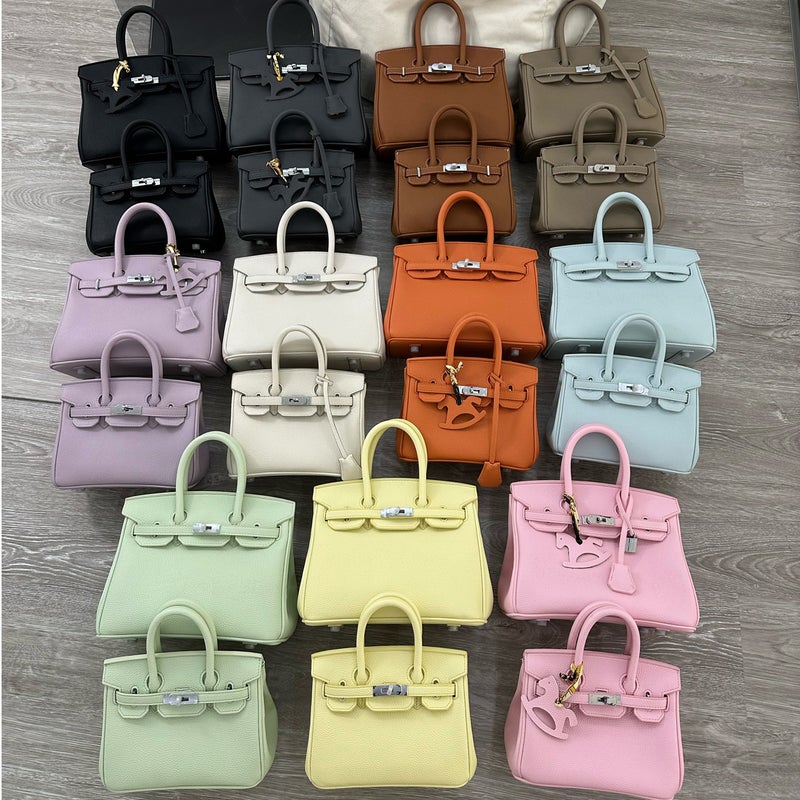 Litchi Pattern Genuine Leather Silver Buckle Platinum Bag Buckle Bridal Bag Cowhide Shoulder Handbag Crossbody Women'S Bag - Image 2