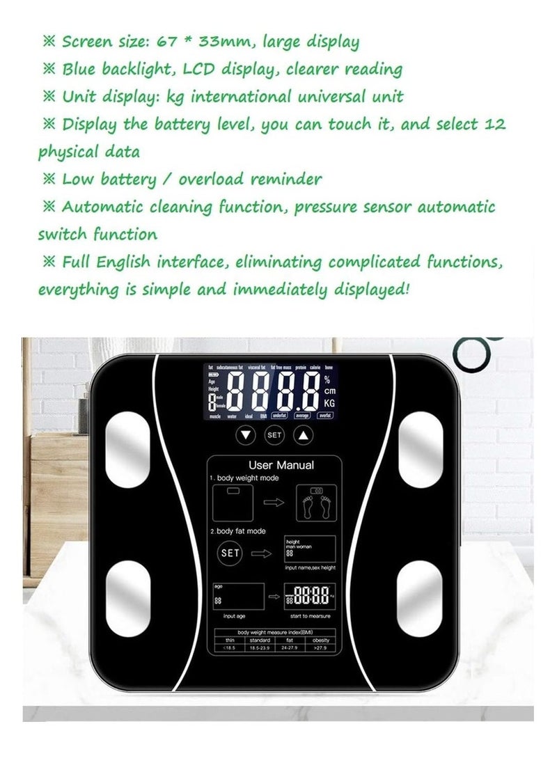 TIGER Bathroom Balance Body Fat Scale, Smart Electronic LED Digital Weight Scale – Scientific Body Fat Analyzer, Weight Loss Artifact, Simple & Fast, Durable, Easy to Use, Suitable for Elderly & Children - Image 2
