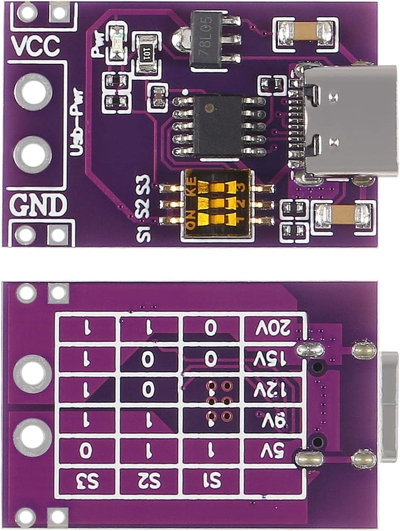 AITIAO 3Pcs Type-C QC AFC PD2.0 PD3.0 to DC Fast Charge Decoy Trigger Polling Detector Power Supply Change Board Module Support 5V 9V 12V 15V 20V Fixed Voltage Output - Image 3