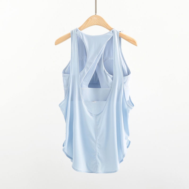 Women's Sleeveless Yoga Tank Top with Built-in Bra Pads, Cutout Backless Sports Top - Image 5