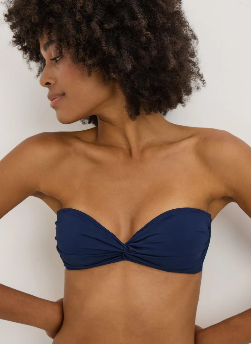 Matalan Navy Twist Bikini Top
