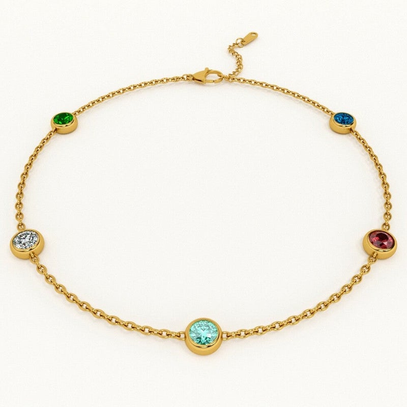 PALMONAS 18k Gold Tone Plated Multi Crystal Charm Bracelet
 for Women - Image 1