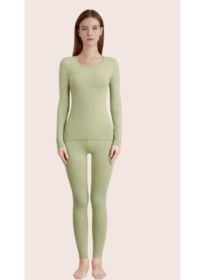 NIBEMINENT Women's High-elastic Autumn Top and Bottom Set Thin Body-friendly Moisturizing Base Layer Soft and Warm Autumn Underwear - Image 1