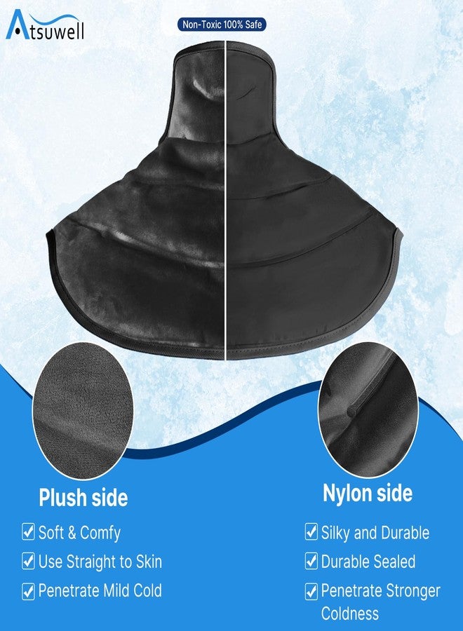 Atsuwell Neck Ice Pack Wrap, Reusable Gel Ice Pack Neck Shoulder, Cold Wrap for Upper Back Cold Compression, Flexible Necks Shoulder Gel Pad for Men Women, Black - Image 3
