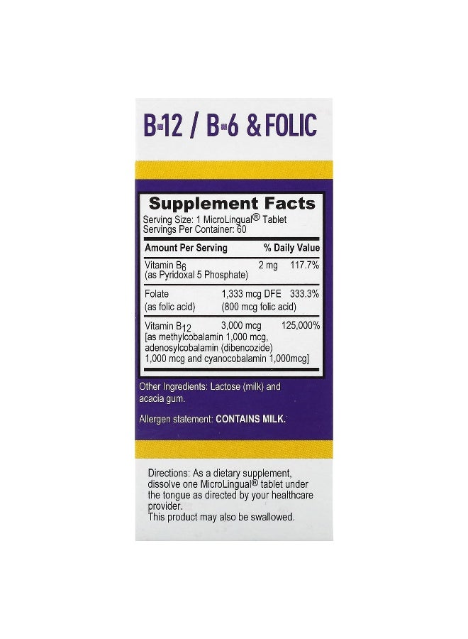 Superior Source, Triple B-12, B-6, Folic Acid, 60 MicroLingual Instant Dissolve Tablets (Packaging may vary) - Image 2