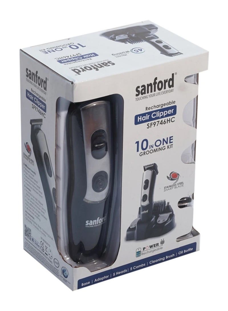Sanford مجموعة العناية القابلة لإعادة الشحن 10 في 1 بدون سلك سوداء SF9746HC - Image 4