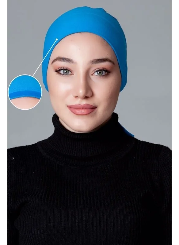 Nanak Blue Combed Cotton Non-Slip Bonnet