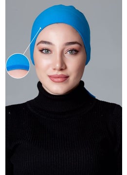 Nanak Blue Combed Cotton Non-Slip Bonnet  - Image 1