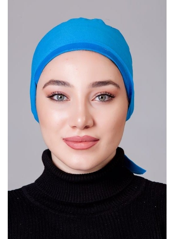 Nanak Blue Combed Cotton Non-Slip Bonnet  - Image 3